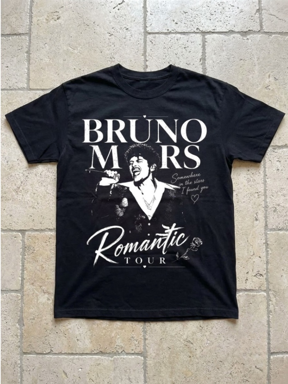 Bruno Mars The Romantic Tour 2026 Shirt, Somewhere in the Star Lyric Shirt